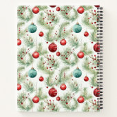 Weihnachtsmuster Grün und Rot - Notizblock (Rückseite)
