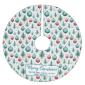 Weihnachtsmuster Grün und Rot - Polyester Weihnachtsbaumdecke (Vorderseite)