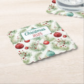 Weihnachtsmuster Grün und Rot - Untersetzer (angewinkelt)