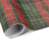 Weihnachtsmuster Grün und Rotes Gitter Geschenkpapier (Rolleneckpunkt)