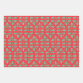 Weihnachtsmuster, Grüne Rote Heilige Berries Geschenkpapier Set (Vorderseite)