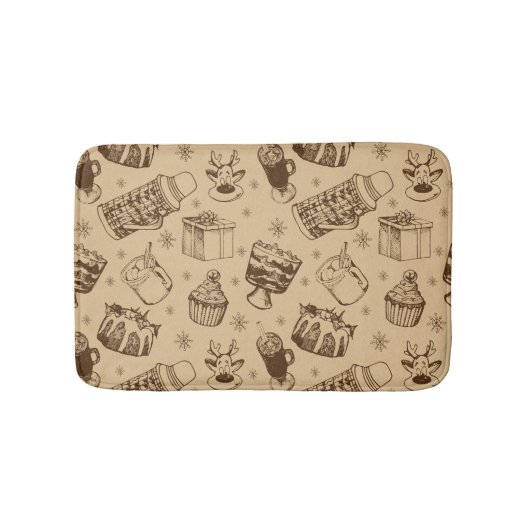 Weihnachtsmuster handgezeichnet badematte (Vorderseite)