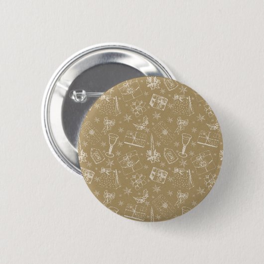 Weihnachtsmuster handgezeichnet button (Vorne & Hinten)