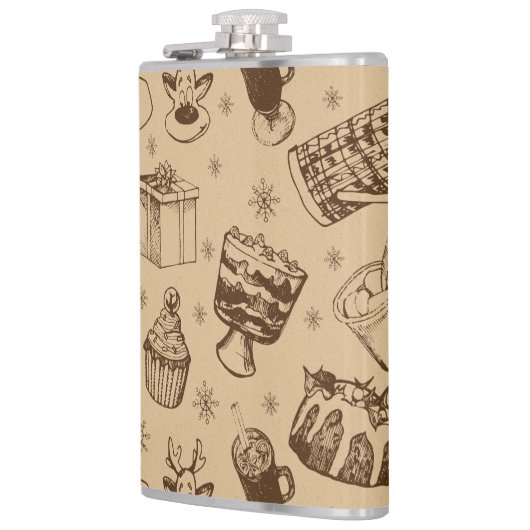 Weihnachtsmuster handgezeichnet flachmann (Links)