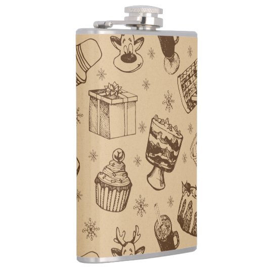 Weihnachtsmuster handgezeichnet flachmann (Rechts)