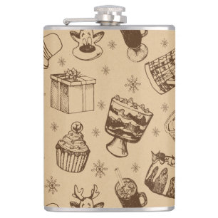 Weihnachtsmuster handgezeichnet flachmann