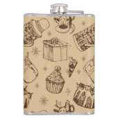 Weihnachtsmuster handgezeichnet flachmann (Rückseite)