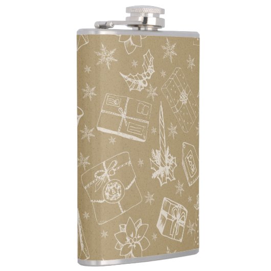 Weihnachtsmuster handgezeichnet flachmann (Rechts)