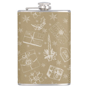 Weihnachtsmuster handgezeichnet flachmann