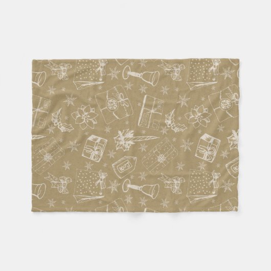 Weihnachtsmuster handgezeichnet fleecedecke (Vorderseite (Horizontal))