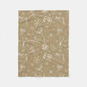 Weihnachtsmuster handgezeichnet fleecedecke