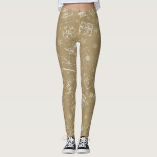 Weihnachtsmuster handgezeichnet leggings