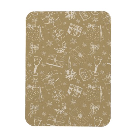 Weihnachtsmuster handgezeichnet magnet (Vertikal)