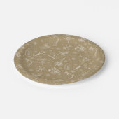 Weihnachtsmuster handgezeichnet pappteller (Schrägansicht)