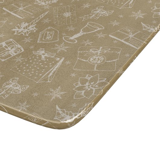 Weihnachtsmuster handgezeichnet schneidebrett (Ecke)