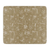 Weihnachtsmuster handgezeichnet schneidebrett (Vorderseite)