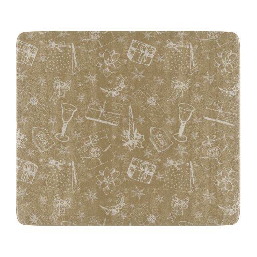 Weihnachtsmuster handgezeichnet schneidebrett (Vorderseite)