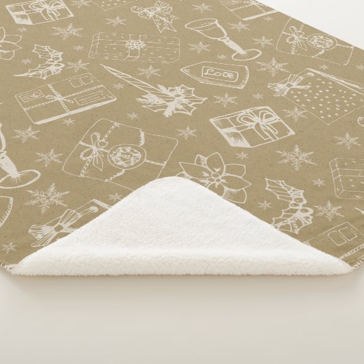 Weihnachtsmuster handgezeichnet sherpadecke (3/4)