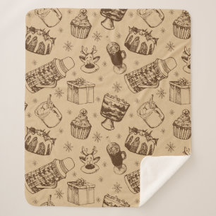 Weihnachtsmuster handgezeichnet sherpadecke