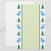 Weihnachtsmuster Hirsche und Baum Briefpapier (Vorne/Hinten)