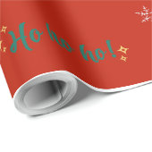 Weihnachtsmuster HO! HO! HO! Geschenkpapier (Rolleneckpunkt)
