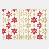 Weihnachtsmuster im Glitzer Geschenkpapier Set (Vorderseite 3)