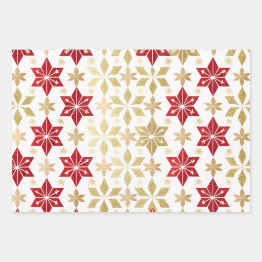 Weihnachtsmuster im Glitzer Geschenkpapier Set (Vorderseite 3)