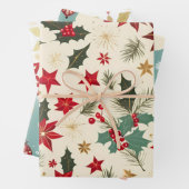 Weihnachtsmuster im Glitzer Geschenkpapier Set (Beispiel)