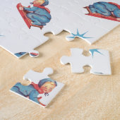 Weihnachtsmuster im Jahrgang, Kinderspielplatz im  Puzzle (Seite)