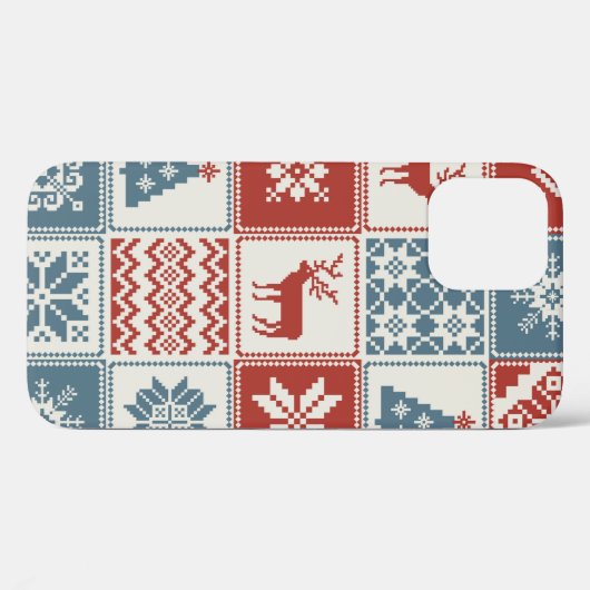 Weihnachtsmuster im Patchwork-Stil. Traditionell Case-Mate iPhone Hülle (Rückseite (Horizontal))