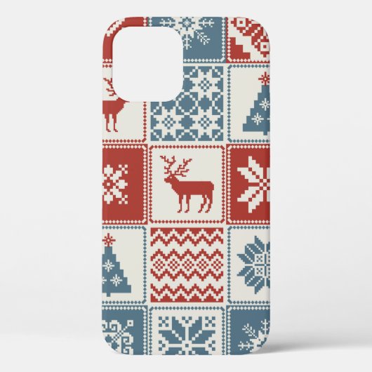 Weihnachtsmuster im Patchwork-Stil. Traditionell Case-Mate iPhone Hülle (Rückseite)