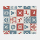 Weihnachtsmuster im Patchwork-Stil. Traditionell Fleecedecke (Vorderseite (Horizontal))