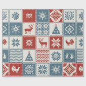 Weihnachtsmuster im Patchwork-Stil. Traditionell Geschenkpapier (Flach)