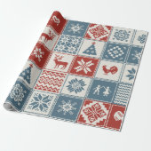 Weihnachtsmuster im Patchwork-Stil. Traditionell Geschenkpapier (Ungerollt)