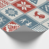 Weihnachtsmuster im Patchwork-Stil. Traditionell Geschenkpapier (Ecke)