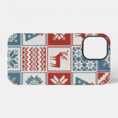 Weihnachtsmuster im Patchwork-Stil. Traditionell iPhone Hülle (Rückseite (Horizontal))