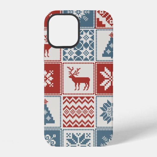 Weihnachtsmuster im Patchwork-Stil. Traditionell iPhone Hülle (Rückseite)