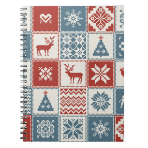 Weihnachtsmuster im Patchwork-Stil. Traditionell  Notizblock