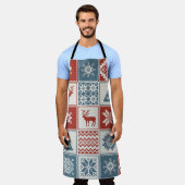 Weihnachtsmuster im Patchwork-Stil. Traditionell Schürze (Getragen)