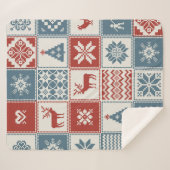 Weihnachtsmuster im Patchwork-Stil. Traditionell  Sherpadecke (Vorderseite (Horizontal))