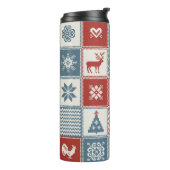 Weihnachtsmuster im Patchwork-Stil. Traditionell Thermosbecher (Nach links gedreht)