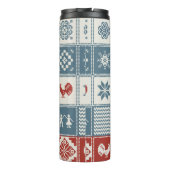 Weihnachtsmuster im Patchwork-Stil. Traditionell Thermosbecher (Rückseite)