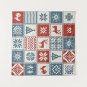 Weihnachtsmuster im Patchwork-Stil. Traditionell Wandteppich (Vorderseite (Horizontal))