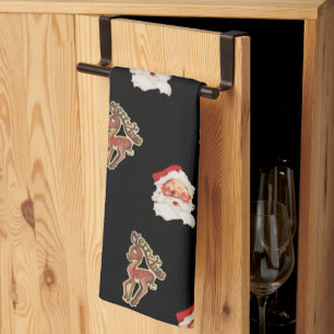 Weihnachtsmuster im Vintage-Stil, Weihnachtsmann Geschirrtuch