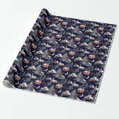 Weihnachtsmuster im Winter Geschenkpapier (Ungerollt)