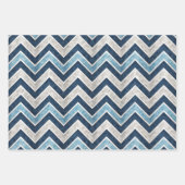 Weihnachtsmuster in Blau Geschenkpapier Set (Vorderseite)
