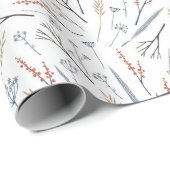 Weihnachtsmuster in farbenfrohen Pflanze im Winter Geschenkpapier (Rolleneckpunkt)