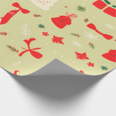 Weihnachtsmuster in Rot und Creme Geschenkpapier (Ecke)