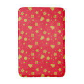 Weihnachtsmuster in Rot und Gold Badematte (Vorderseite Vertikal)