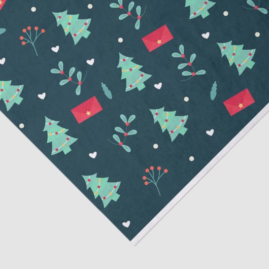 Weihnachtsmuster in Rot und Grün Seidenpapier (Ausschnitt)